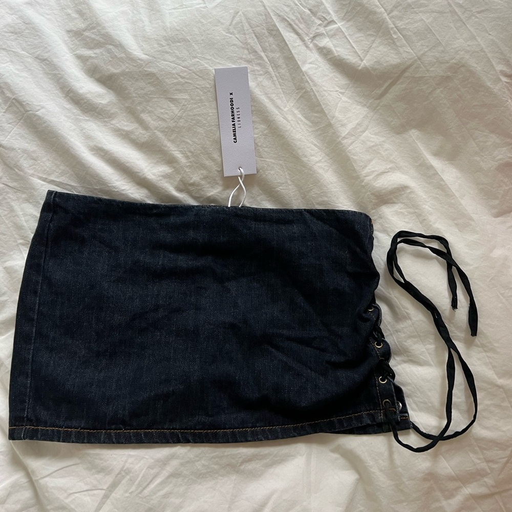 NWT Lioness x Camelia Farhoodi Denim Mini Skirt